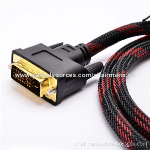 Gold-plated DVI Cable for Computers and TV, 1.5-50m